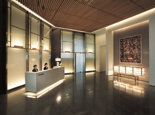 고급 호텔 내부 석재 인테리어